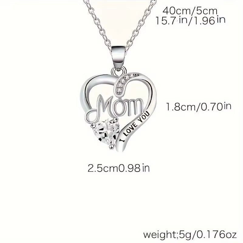 Elegant Style Heart Shaped Pendant Necklace Hollow Design Mother'S Day Gift Party Suitable for Best Friends without Box